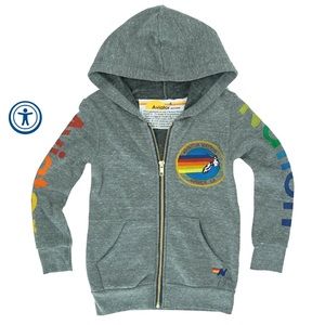 KID'S AVIATOR NATION ZIP HOODIE - HEATHER GREY size 10